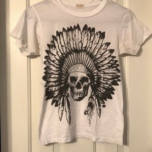 RARE brandy Melville John halt Indian skull t